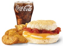 Wendys Breakfast Menu - Bacon, Egg & Cheese Biscuit Combo