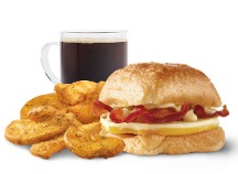 Wendys Breakfast Menu - Bacon, Egg & Swiss Croissant Combo