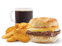 Wendys Breakfast Menu - Sausage, Egg & Cheese Biscuit Combo