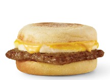 Wendys Breakfast Menu - Sausage, Egg & Cheese English Muffin n