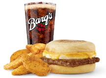 Wendys Breakfast Menu - Sausage, Egg & Cheese English Muffin