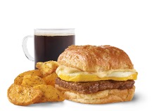 Wendys Breakfast Menu - Sausage, Egg & Swiss Croissant Combo